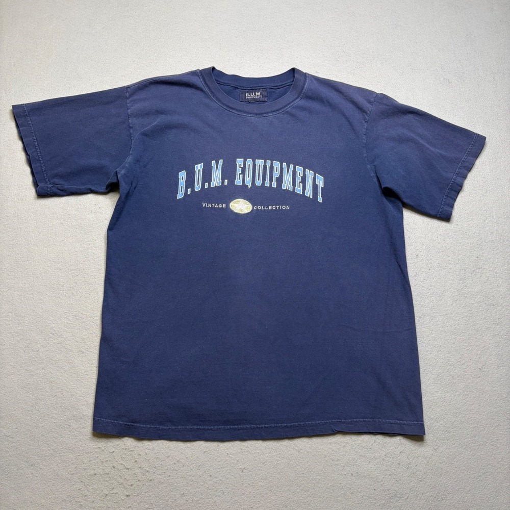 B.U.M. Equipment T-Shirt Mens XL Blue Vintage Collection 90s Graphic Tee